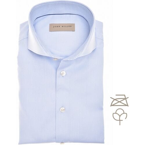 John Miller Overhemd Textured Perfection Shirt Licht Blauw / male