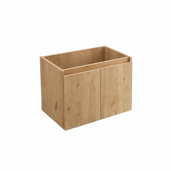 Adema Cadence Wastafelonderkast - 60x55x40cm - ondiep - 2 deuren - greeploos - rustiek eiken