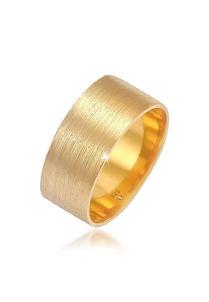 Elli - Ring - Dames Band Breed Mat Geborsteld Basis in 925 Sterling Zilver - Dames