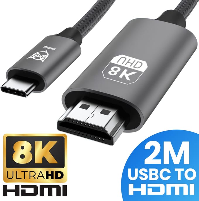 Good2know Usb c naar HDMI - 2 meter - Ultra 8k - 4k - 2k - Video kabel geschikt voor macbook pro, air - hdmi switch - usb c naar hdmi kabel