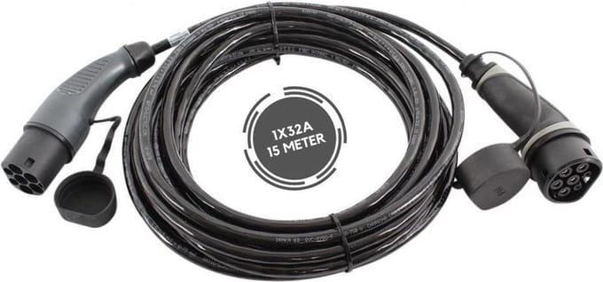Ratio Basic Line laadkabel auto | type 2 naar type 2 | 7.4 kW | fase 1 - 32A | 15 meter