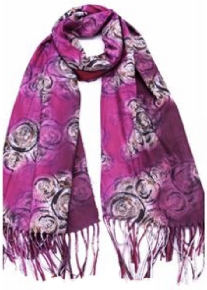 Sjaal print - effen herfst/winter 180/70cm donkerrood