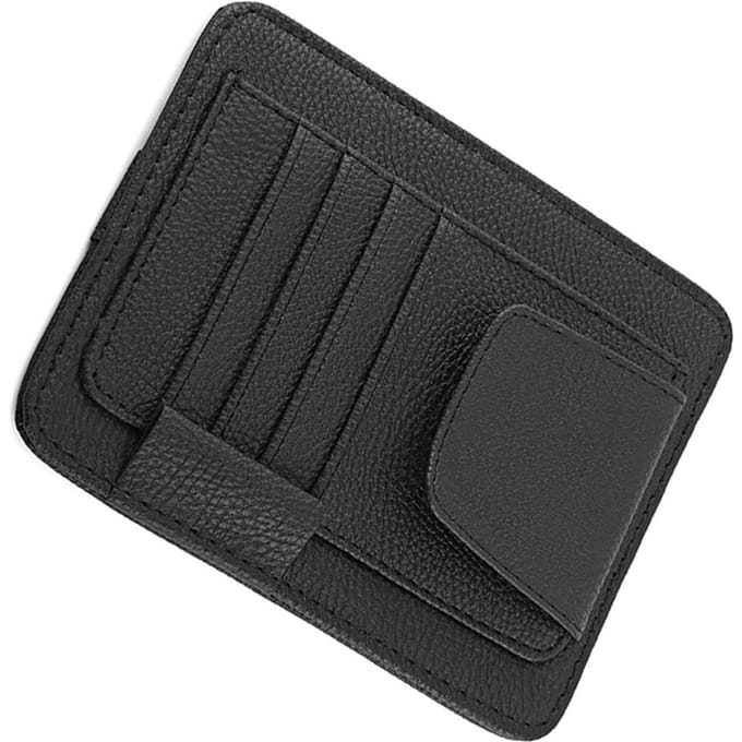 Auto Zonneklep Organizer Pouch Tas Kaartopslag Brillenhouder Clip Black black