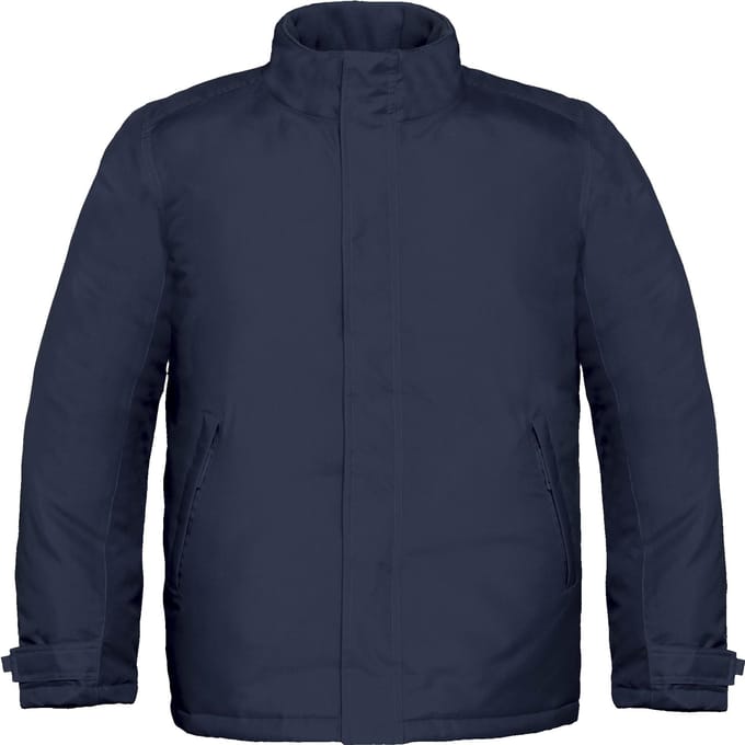 B&C Mens Real+ Premium Windproof Thermo-Isolated Jacket (Waterdichte PU Coating) (Marineblauw)