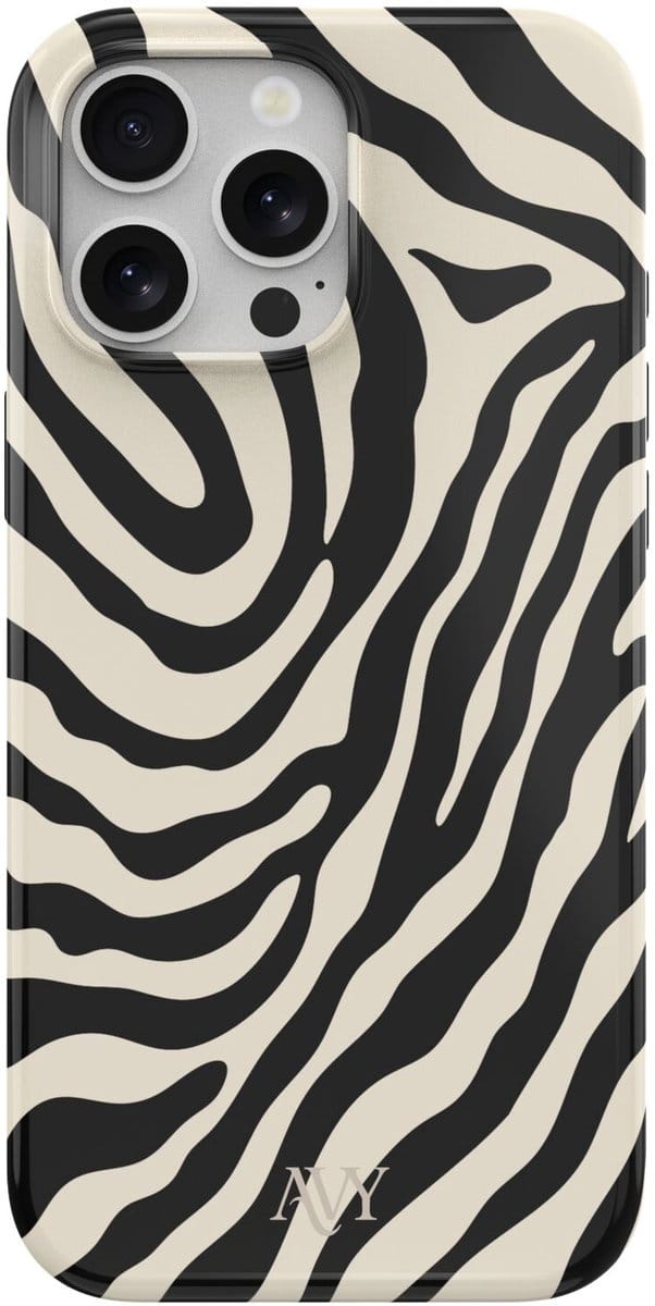 AVY Hard Shell Back Cover | geschikt voor Apple iPhone 13 Pro Max | Serengeti Zebra | Compatibel met MagSafe & Qi2