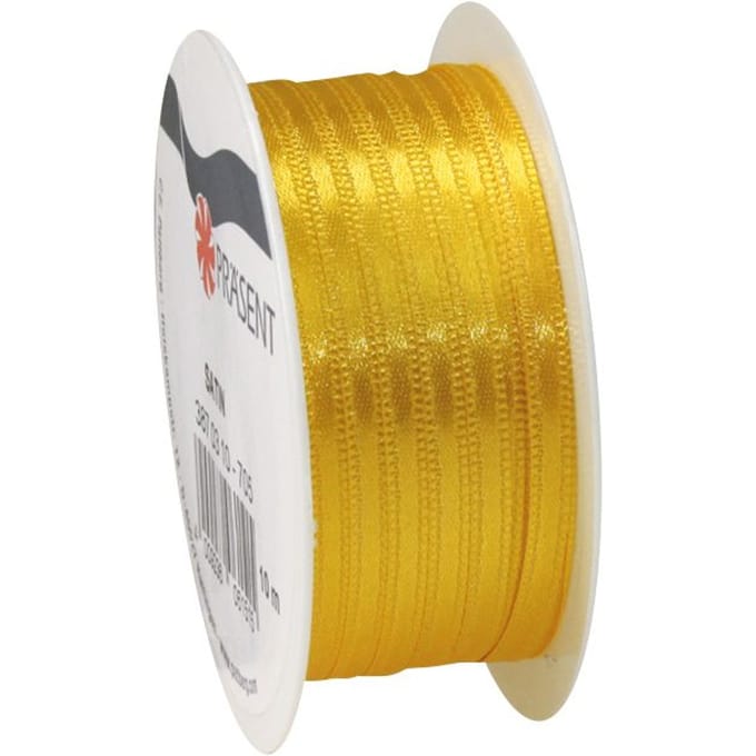 Satijnen lint, 3 mm - Geel