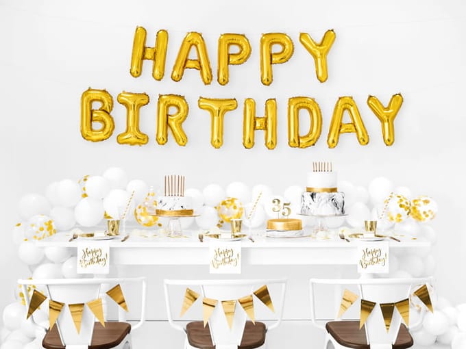 Partydeco - Folie Happy Birthday goud
