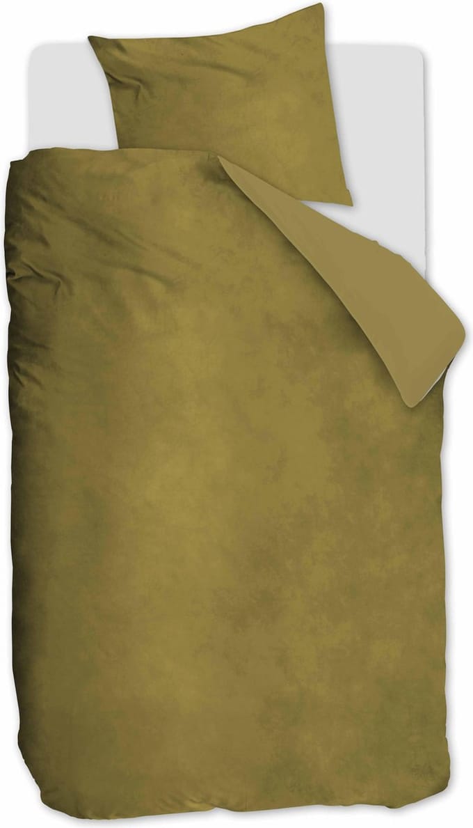 At Home by BeddingHouse Tender Dekbedovertrek - Eenpersoons - 140x200/220 cm - Oker