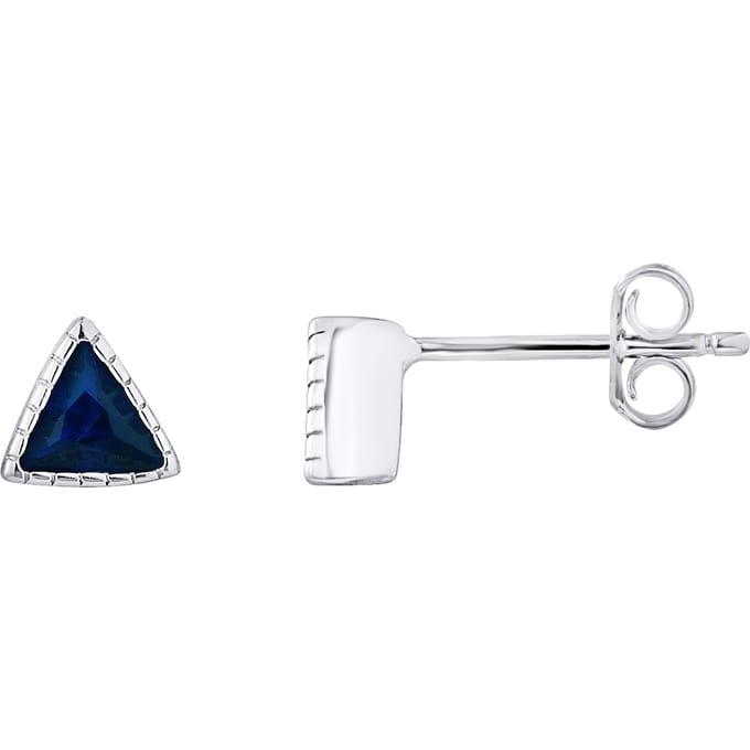 Driehoek oorbellen, wit zirkoniumoxide en 925 zilver - signaal