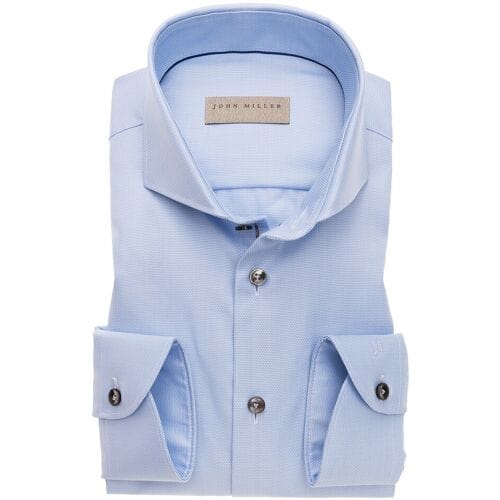 John Miller Overhemd Non-Iron Fine Structure Licht Blauw / male