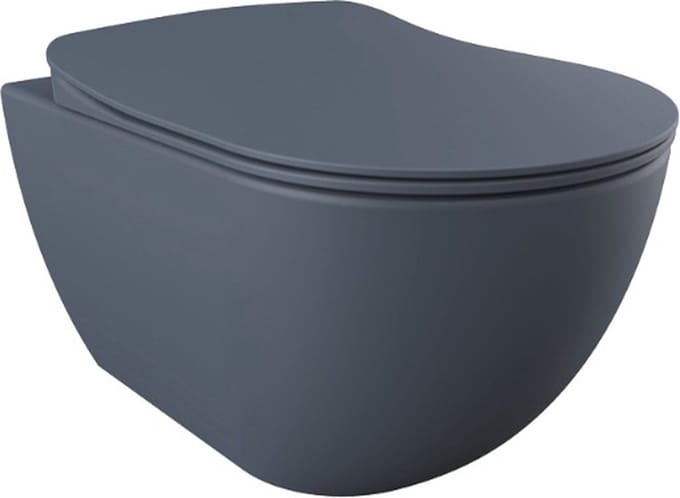 Creavit Free Wandclosetpot Randloos Met RVS Sproeier (Bidet) Mat Basalt