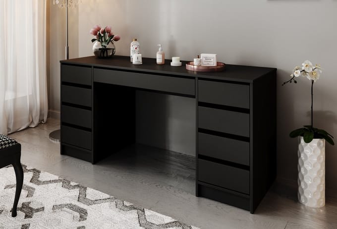 Meubella - Kaptafel Arco 2 - Zwart - 154 cm