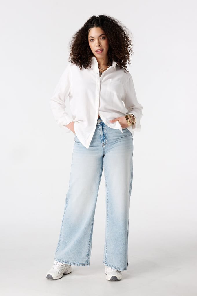 MS Mode Jeans Wide leg jeans met hoge taille