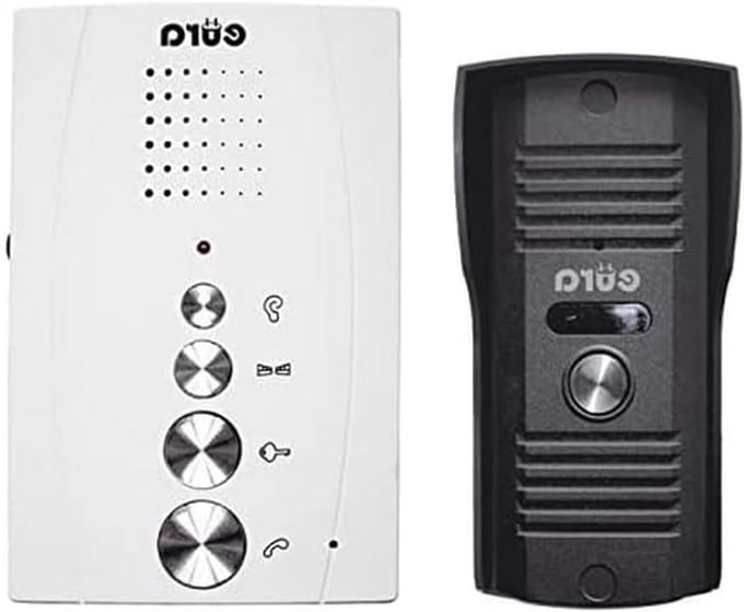 Intercominstallatie Wit - Deurintercom Handsfree - Toegang Beveiligen - Twee Ingangen Openen - 23 x 89 x 137 cm - Wit