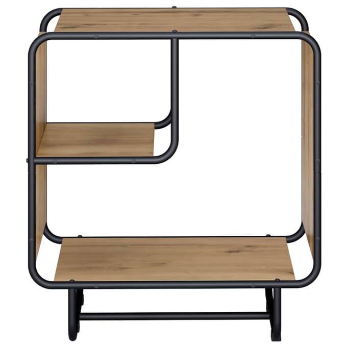 vidaXL - Dressoir - Artisanaal - eiken - 60 - x - 37.5 - x - 64.5 - cm - Bewerkt - hout