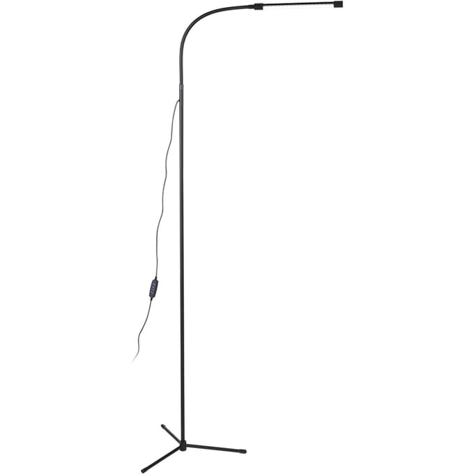Dimbare USB vloerlamp LED's staande lamp 3 kleurtemperaturen 10 helderheidsniveaus Hoge lumens Schakelbediening zwart