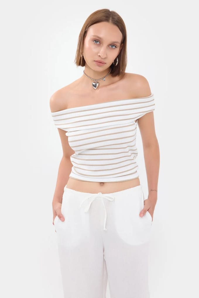 Gestreepte Off-Shoulder Top