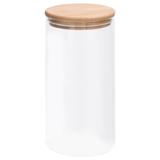 vidaXL - Opbergpotten - met - bamboe - deksels - 4 - st - 1200 - ml - glas
