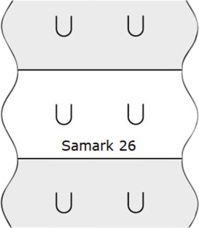 Prijsetiket 12x26mm sato samark wit afneembaar | 36 stuks