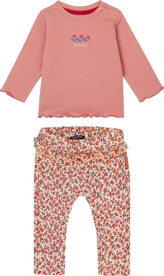 Noppies Shirt Flavy en Broek Faumont Old roze maat 80