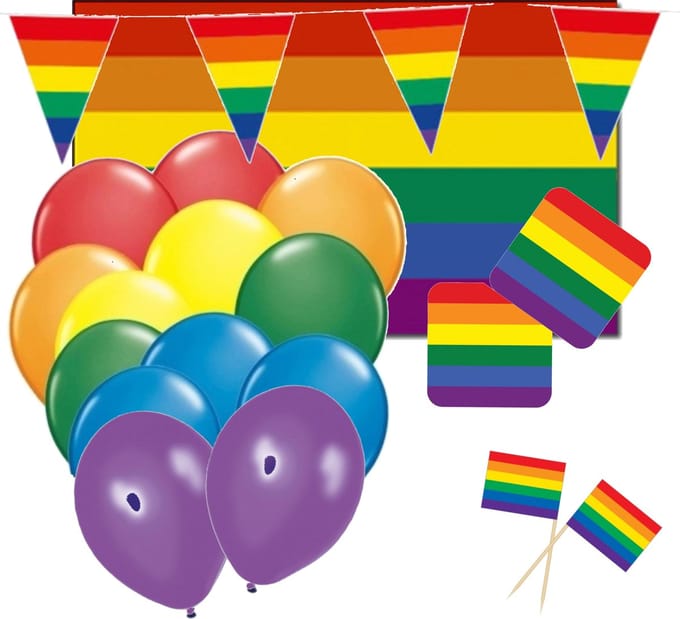 Regenboog versiering pakket middel