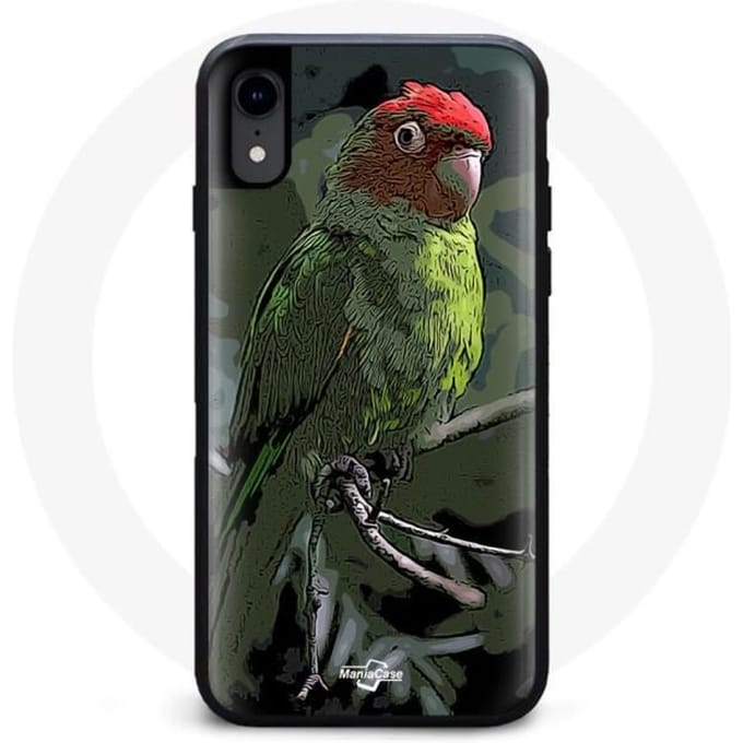 Coque - Pionus - Iphone XR - Souple - Rouge - Vert - Perroquet rouge