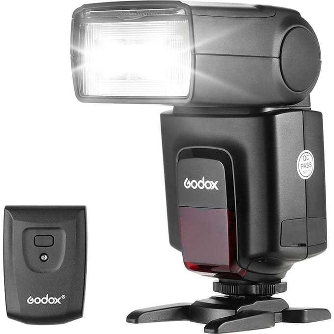 Godox TT520 Universele flitser op de camera Elektronische Speedlite + AT-16 2.4G draadloze trigger zwart
