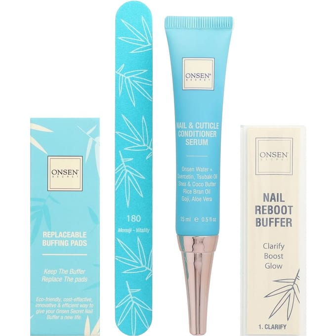 Onsen Secret, Kit de défi de redémarrage des ongles, 4 pièces white