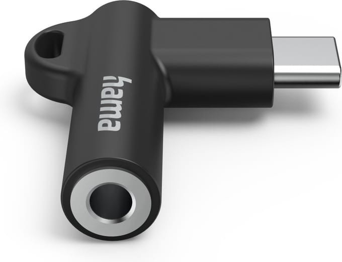Hama Aux-adapter USB-C-3.5mm jack aansluiting, 90 hoekstekker, zwart