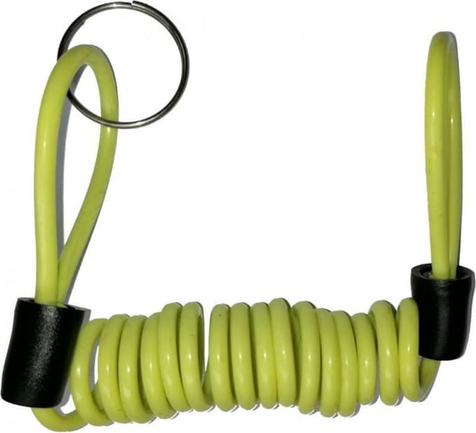 Herinneringskoord 120cm fluogeel voor schijfremslot motor scooter