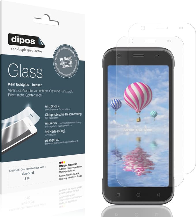dipos – 2x Matte Pantserfolie geschikt voor Bluebird S10 | 9H Screenprotector