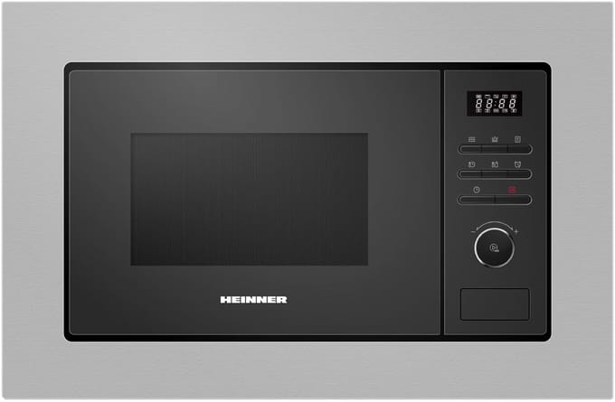 Heinner Inbouw Magnetron met Grill – 20 L – 800 W – Grill 1000 W – 5 Vermogensstanden – Digitaal LED-display – Ontdooifunctie – Snelkoken – 95 Min Timer – Kinderslot – RVS – 5 Jaar Garantie