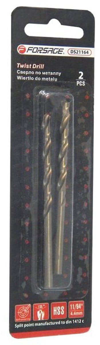 FORSAGE F-Serie - Kobalt Metaalboor - 4.4 mm - Set van 2 - HSS+Co
