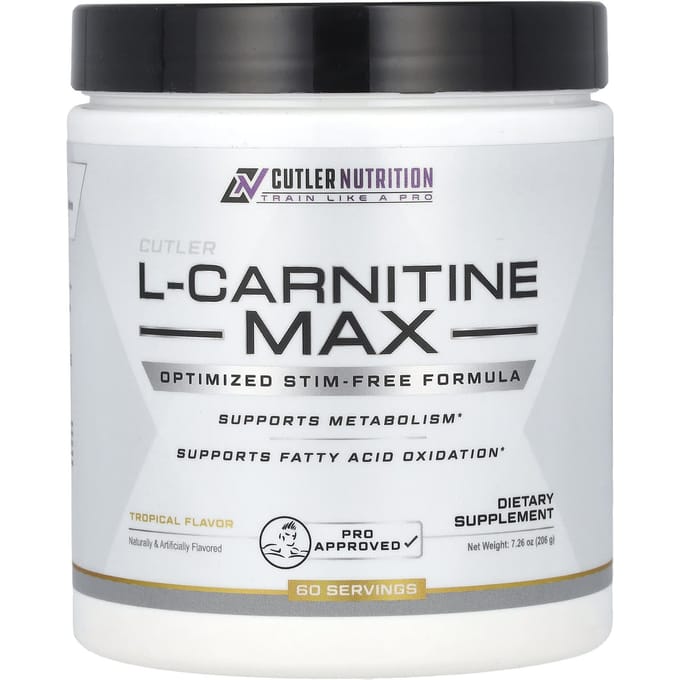 Cutler Nutrition, L-Carnitine Max, Tropische Smaak, 7.26 oz (206 gr)