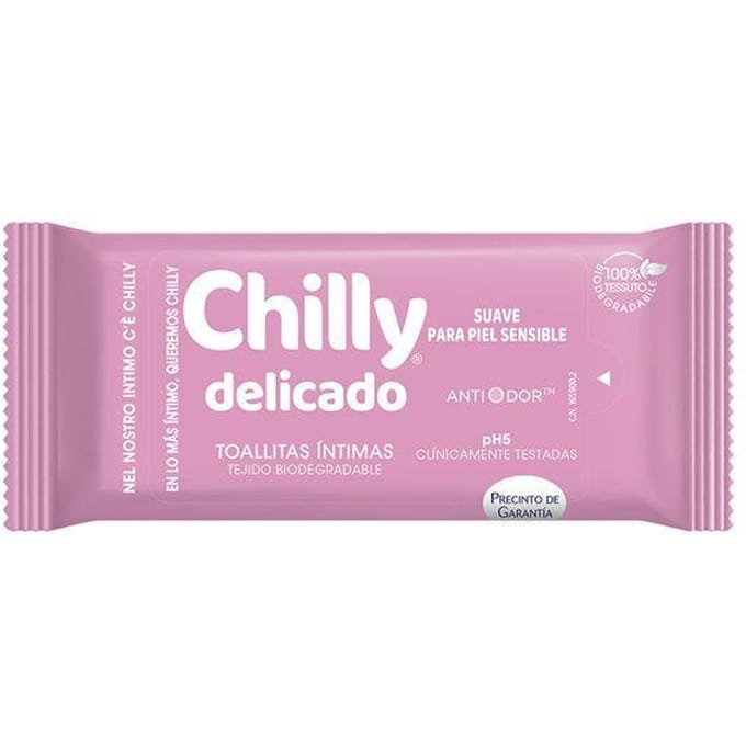 Chilly Delicado Pocket Toallitas Íntimas Fórmula Suave 12 Unidades
