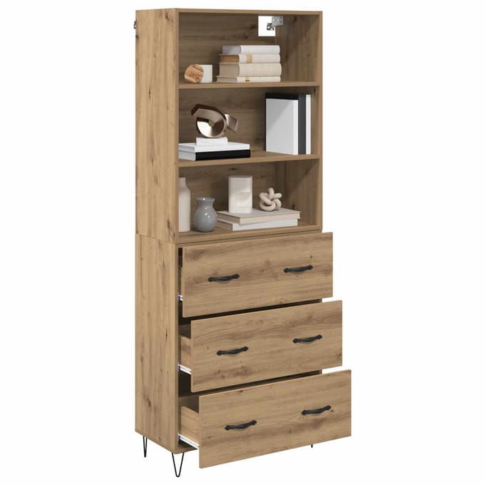 vidaXL - Highboard - 2 - st - Artisan - Eiken - 69,5 - x - 34 - x - 180 - cm