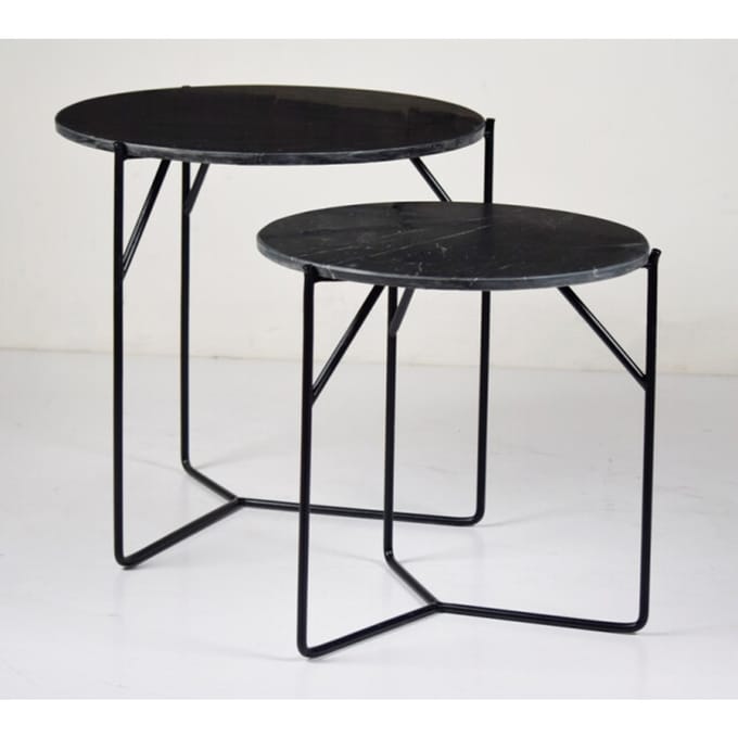 Bijzettafel Mason Zwart - 52 x 52 x 53 cm - Marmer