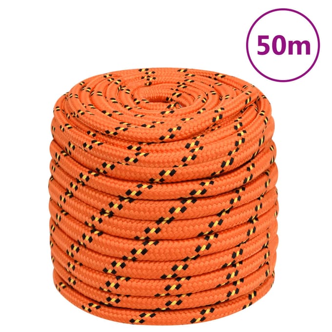 vidaXL - Boottouw - 18 - mm - 50 - m - polypropyleen - oranje