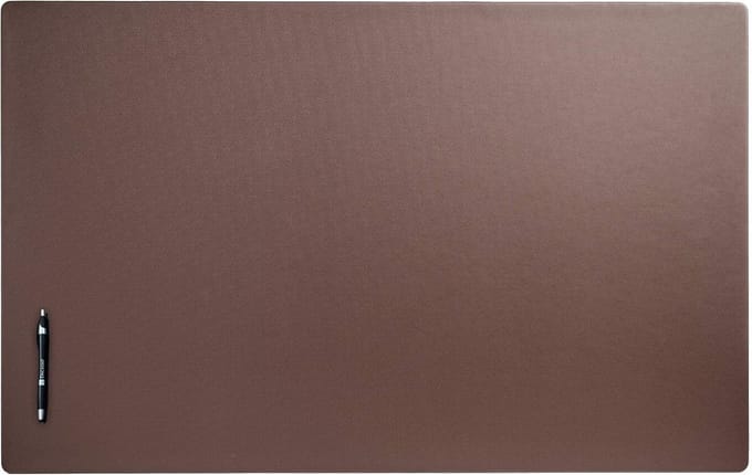 Groot Bureauonderlegger Leerlook - 38x24 cm - Chocoladebruin Bureau Bureaumat