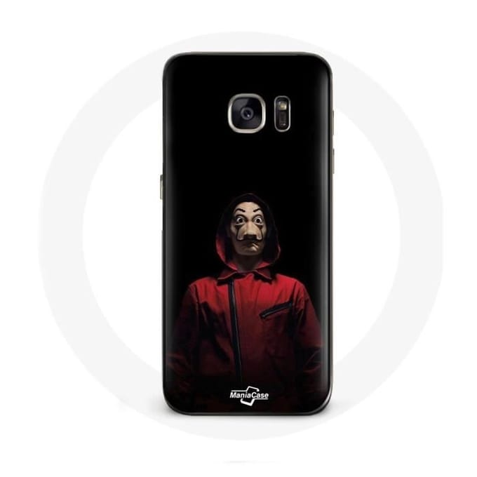 Coque pour Samsung Galaxy S7 Edge La casa de papel Masque Fond Noir