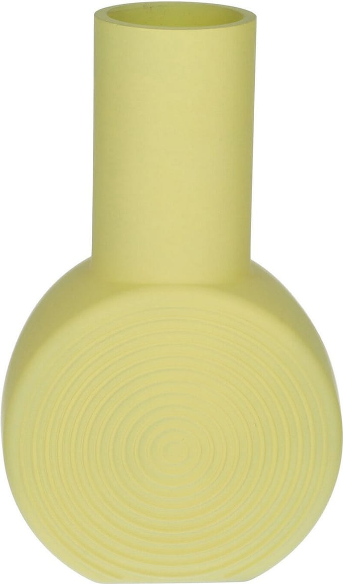 Bellatio Design Bloemenvaas - geel - matglas - 6 x 23 cm - vaas