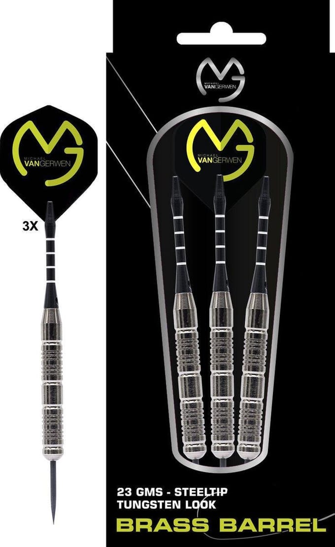 Michael van Gerwen - Tungsten look dartpijlen - 100% brass - 23 gram - dartpijlen