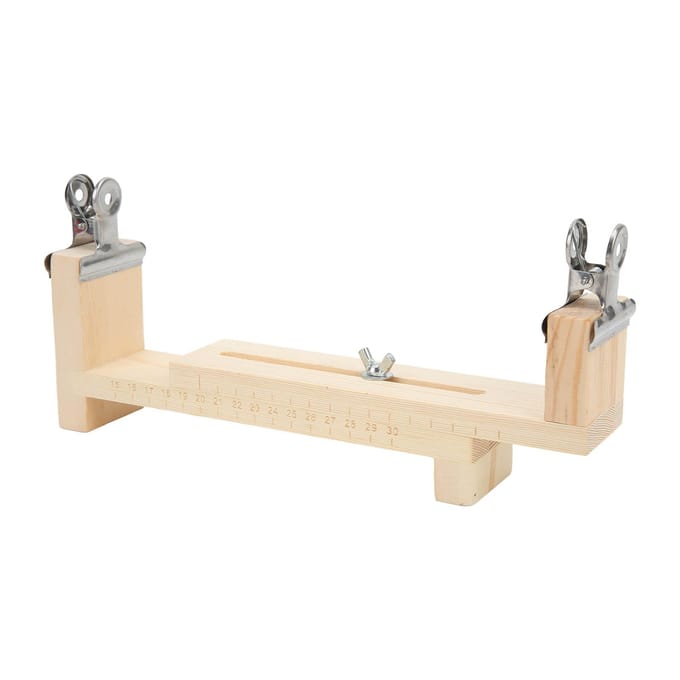 Support de tissage de bracelets en bois massif, longueur réglable, large application, robuste, durable, portable beige