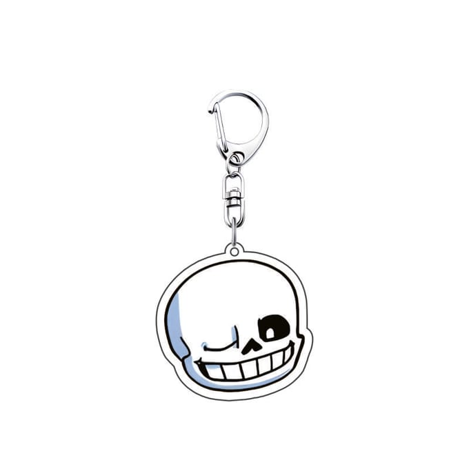 Spel Undertale Pixel Sleutelhanger 6cm Acryl Sans Flowey Papyrus Asriel Hanger Auto Sleutelhanger Tas Accessoires Geanimeerd Cadeau 6 cm white