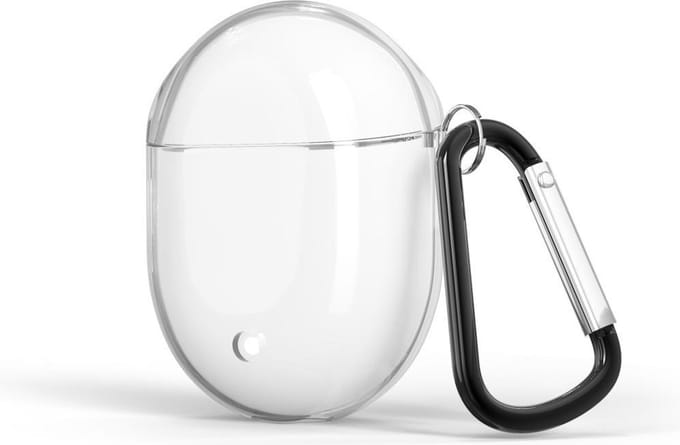 By Qubix - Google Pixel Buds 2 TPU siliconen hoesje - egg shock series - Met bevestigingsclip - transparant
