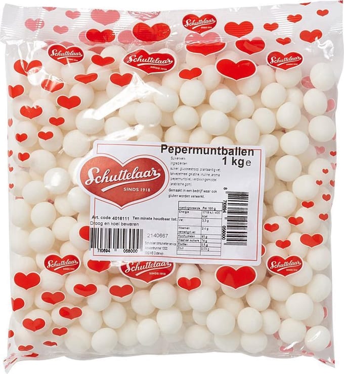 Schuttelaar Pepermuntballen - 6 x 1 kilo