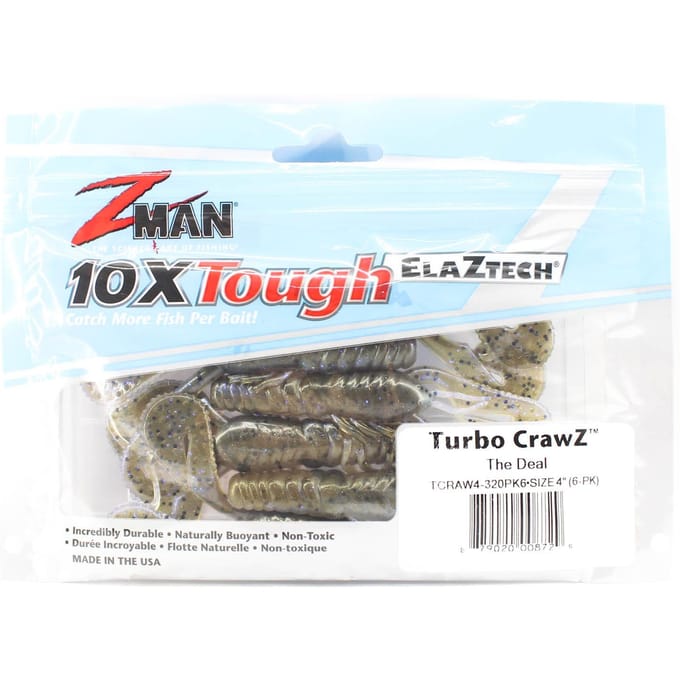 Zman Soft Lure Turbo CrawZ 4 Inch 6/Pack De deal (8729)