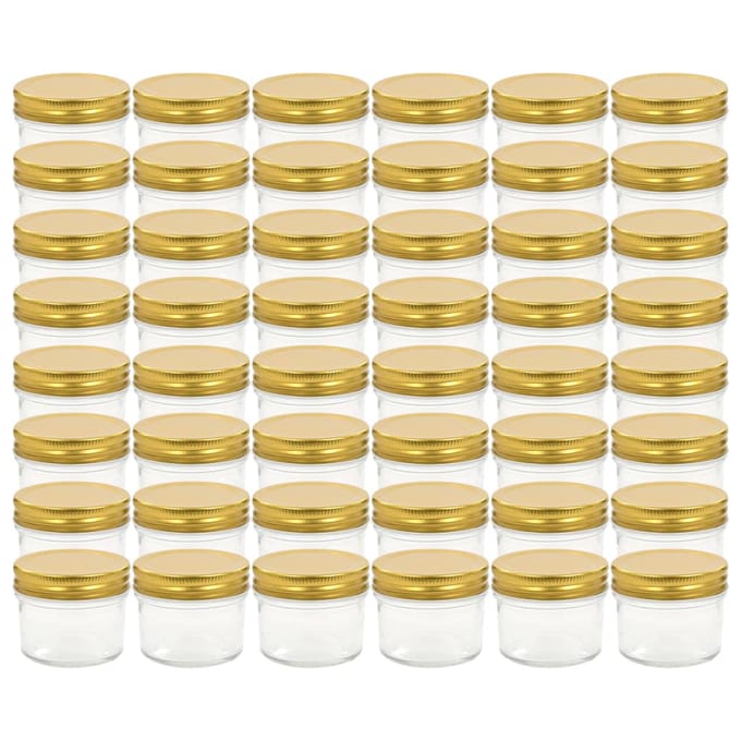 vidaXL - Jampotten - met - goudkleurige - deksels - 48 - st - 110 - ml - glas