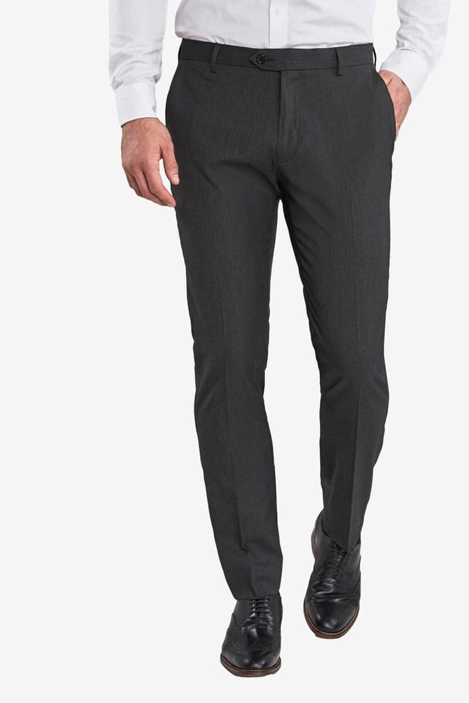 Next - Heren - Strakke Pasvorm - Chique stretchy broek - Grijs