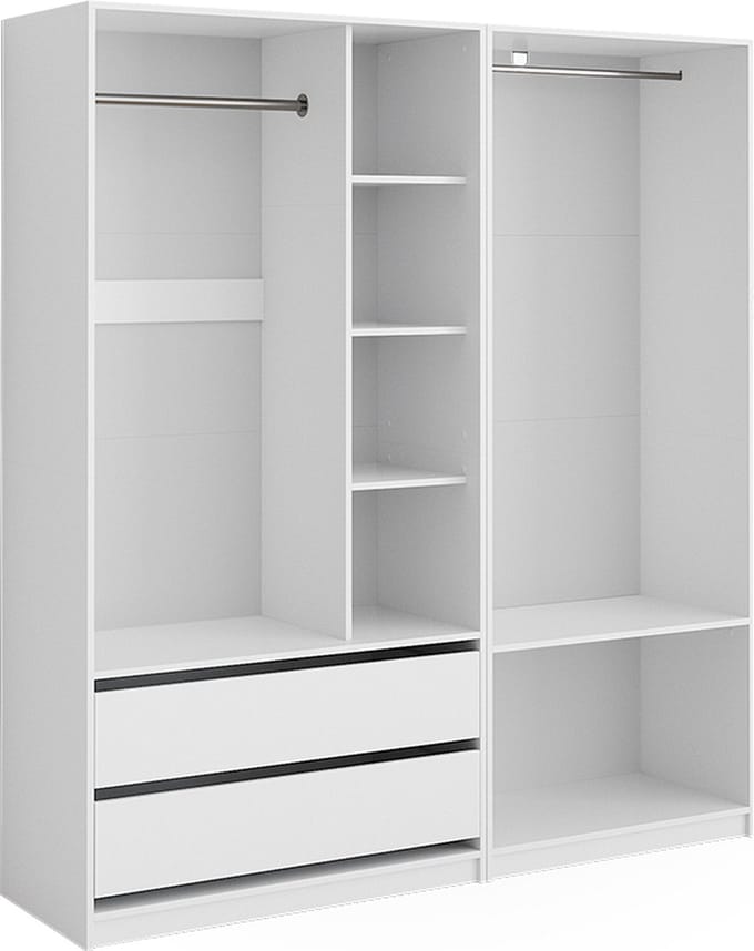 Vicco Elmo Garderobekast – 180 x 200 cm Set van 2 Wit